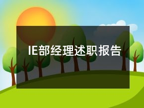 IE部經(jīng)理述職報告