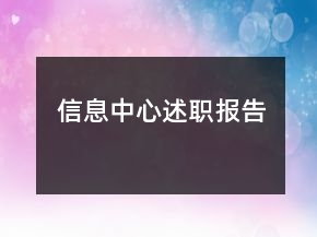 信息中心述職報告