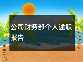 公司財務(wù)部個人述職報告