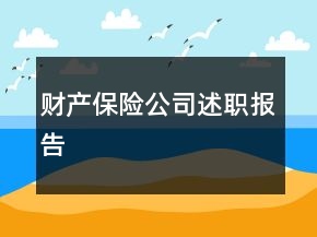 財產(chǎn)保險公司述職報告
