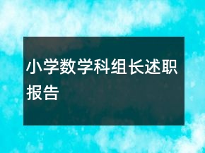 小學(xué)數(shù)學(xué)科組長(zhǎng)述職報(bào)告