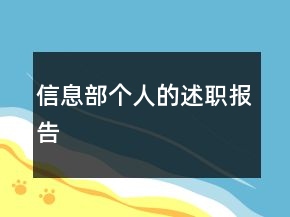 信息部個人的述職報告