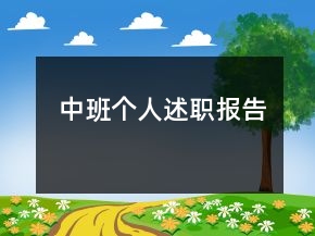 中班個人述職報告