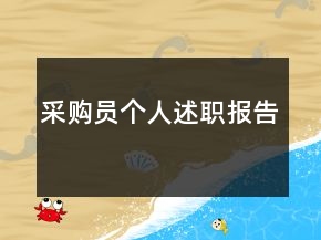 采購員個人述職報告