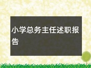 小學(xué)總務(wù)主任述職報告