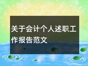 關(guān)于會(huì)計(jì)個(gè)人述職工作報(bào)告范文