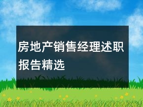 房地產(chǎn)銷售經(jīng)理述職報告精選