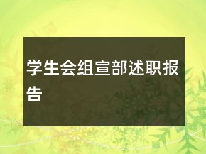 學(xué)生會(huì)組宣部述職報(bào)告