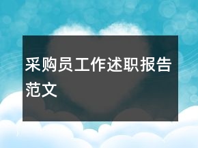 采購員工作述職報告范文