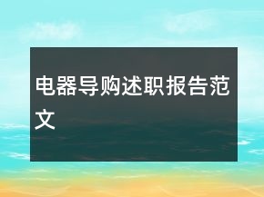 電器導(dǎo)購(gòu)述職報(bào)告范文