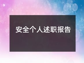 安全個人述職報告