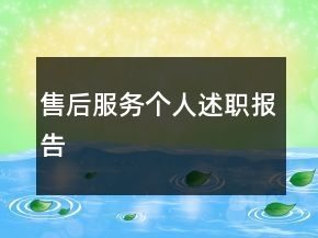 售后服務(wù)個(gè)人述職報(bào)告