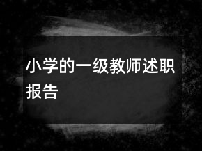 小學(xué)的一級教師述職報告