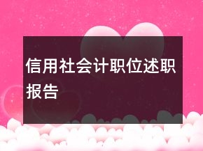信用社會計職位述職報告