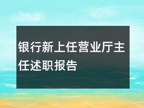 銀行新上任營業(yè)廳主任述職報告