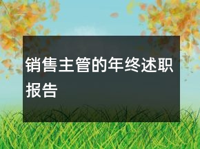 銷售主管的年終述職報告