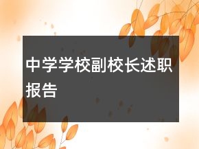 中學(xué)學(xué)校副校長述職報(bào)告