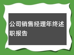 公司銷售經(jīng)理年終述職報告