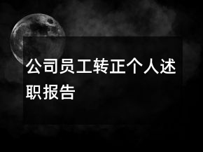 公司員工轉(zhuǎn)正個(gè)人述職報(bào)告