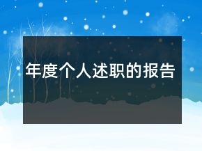 年度個(gè)人述職的報(bào)告