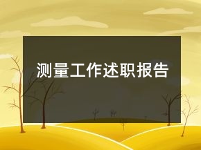 測量工作述職報告