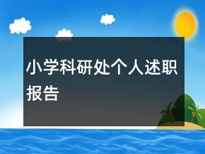 小學(xué)科研處個人述職報告