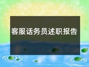 客服話務(wù)員述職報(bào)告