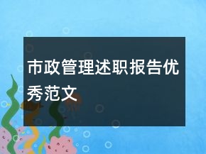 市政管理述職報告優(yōu)秀范文