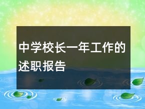 中學(xué)校長一年工作的述職報告