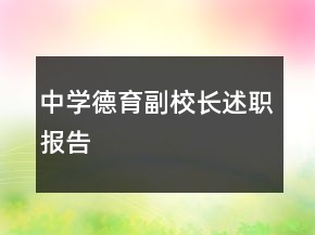 中學德育副校長述職報告