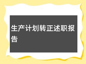生產(chǎn)計劃轉正述職報告