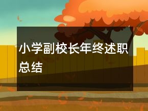 小學(xué)副校長年終述職總結(jié)
