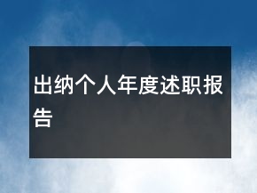 出納個人年度述職報告