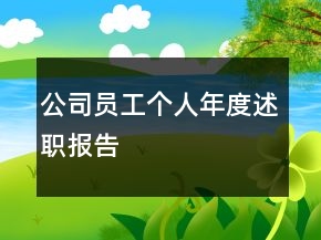 公司員工個(gè)人年度述職報(bào)告