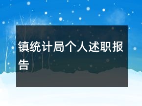 鎮(zhèn)統(tǒng)計局個人述職報告