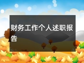 財務(wù)工作個人述職報告