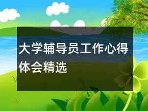 大學(xué)輔導(dǎo)員工作心得體會精選