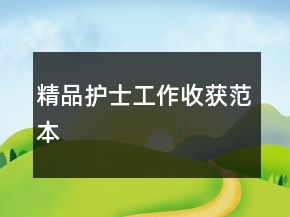 精品護(hù)士工作收獲范本