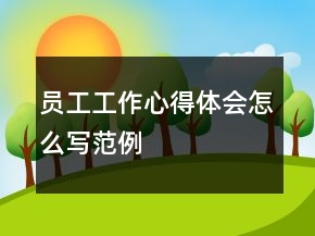 員工工作心得體會怎么寫范例