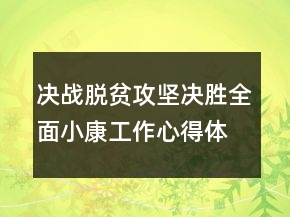 決戰(zhàn)脫貧攻堅決勝全面小康工作心得體會最新精選