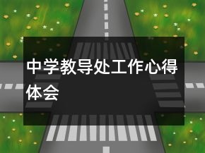 中學教導處工作心得體會