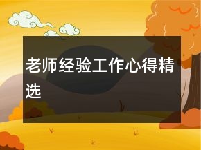 老師經(jīng)驗工作心得精選