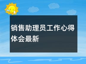 銷售助理員工作心得體會最新