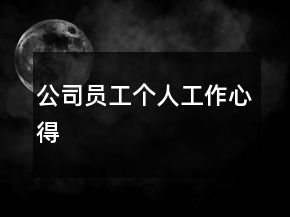 公司員工個(gè)人工作心得