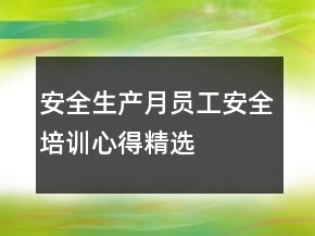 安全生產(chǎn)月員工安全培訓(xùn)心得精選