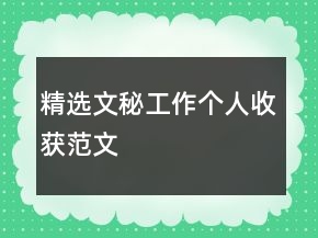 精選文秘工作個人收獲范文