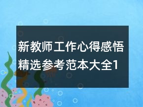 新教師工作心得感悟精選參考范本大全1000字