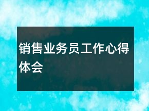 銷售業(yè)務(wù)員工作心得體會(huì)