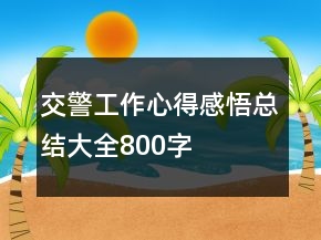 交警工作心得感悟總結(jié)大全800字