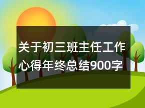 關(guān)于初三班主任工作心得年終總結(jié)900字大全